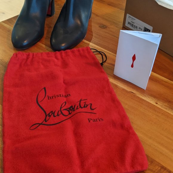 Christian Louboutin Black and Red Ankle Booties - Picture 8 of 8